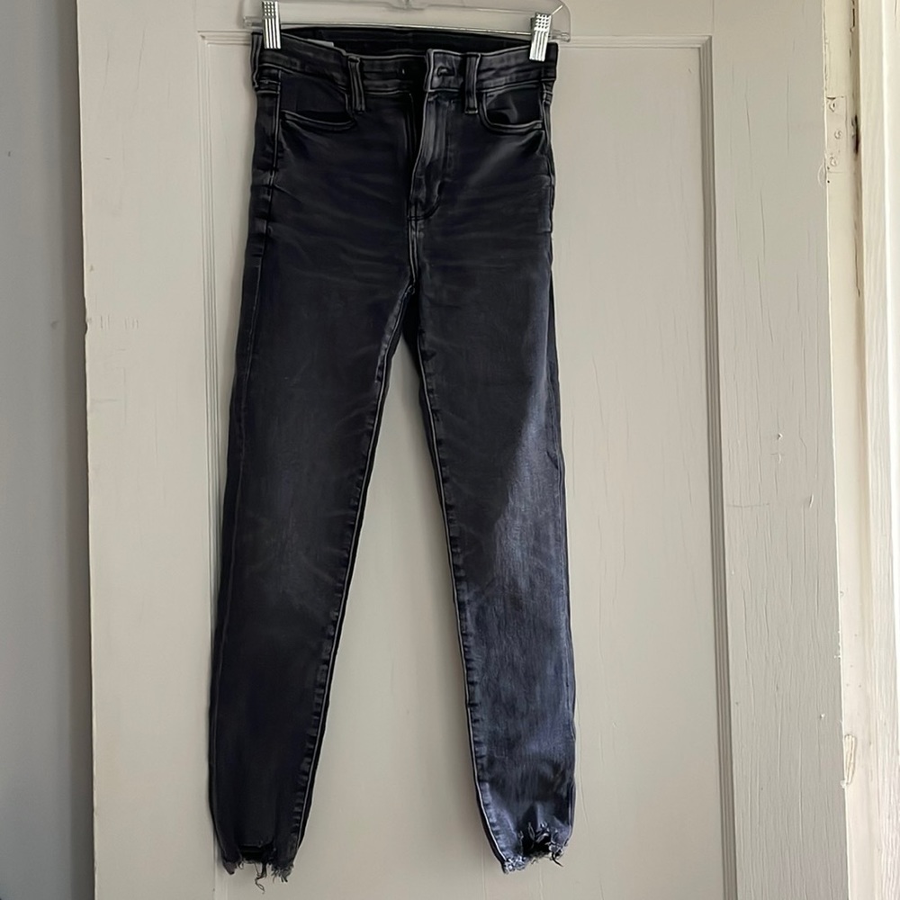 Black American eagle cropped jeggings